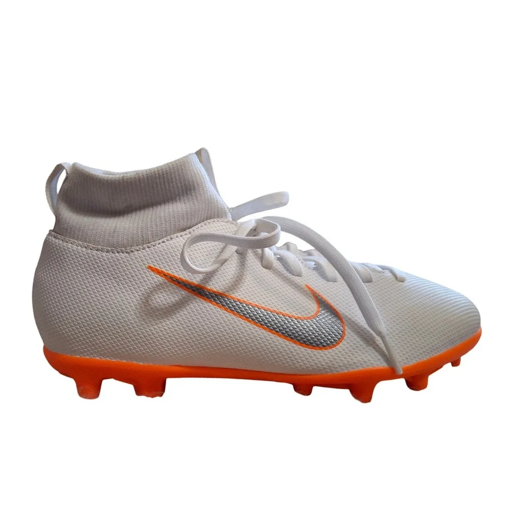 Nike Mercurial Superfly 6 Academy MG Kids Soccer Cleats White Orange AH7339-107